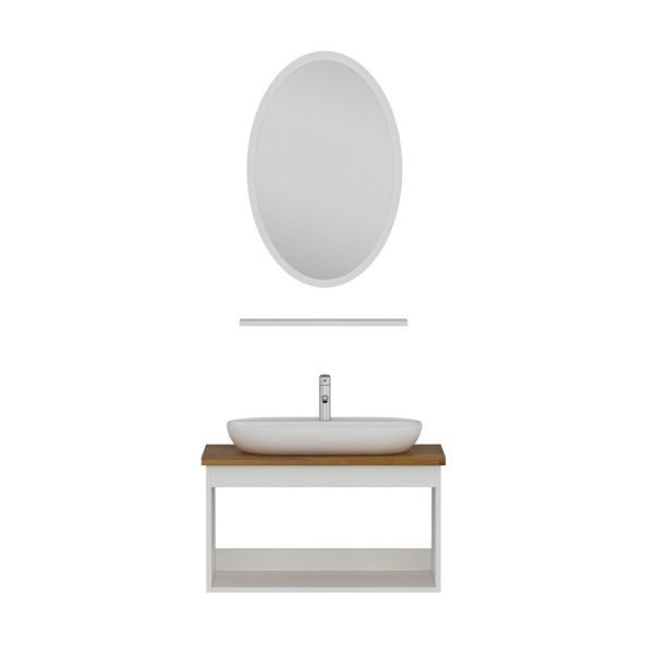 Minar Bathroom Cabinet 100Cm As2K+1Ea1R+Tzg White