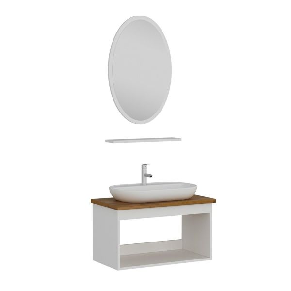 Minar Bathroom Cabinet 100Cm As2K+1Ea1R+Tzg White