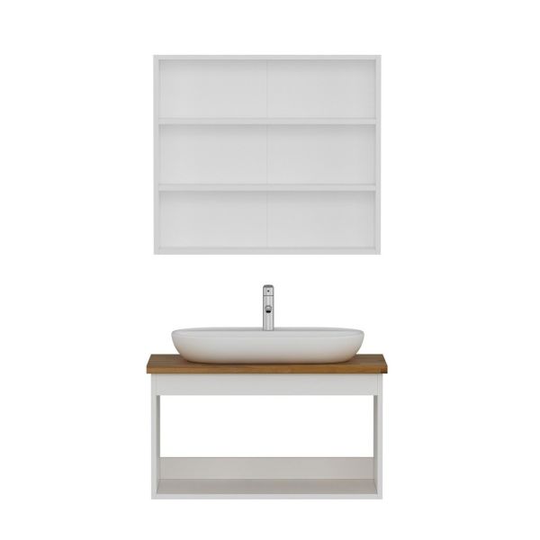 Minar Bathroom Cabinet 100Cm As2K+2K2A+Tzg White