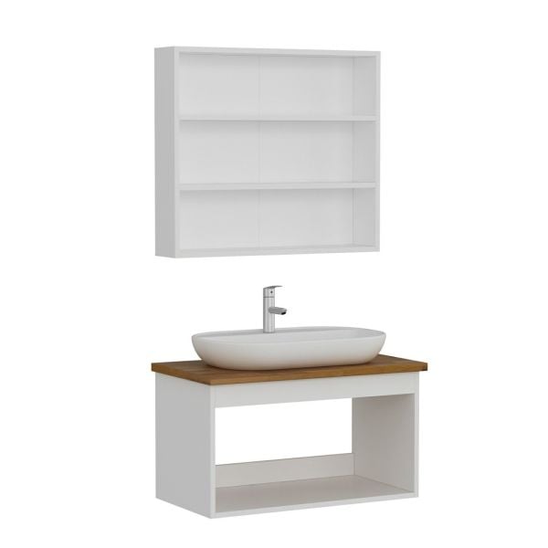 Minar Bathroom Cabinet 100Cm As2K+2K2A+Tzg White