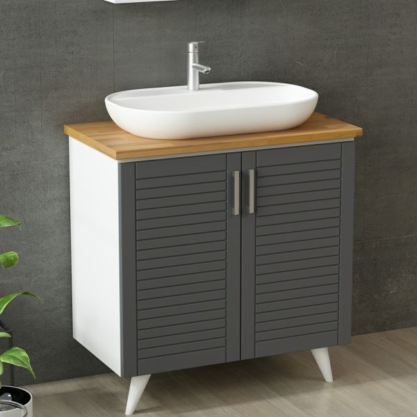 Minar Bathroom Cabinet 100Cm Ay2K+1Ya1R+Tzg White