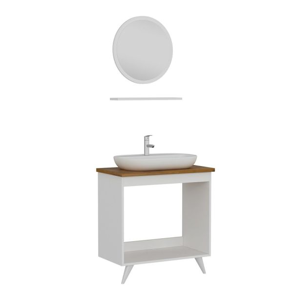 Minar Bathroom Cabinet 100Cm Ay2K+1Ya1R+Tzg White