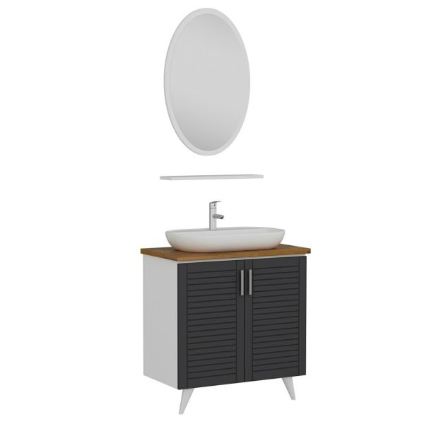 Minar Bathroom Cabinet 100Cm Ay2K+1Ea1R+Tzg White