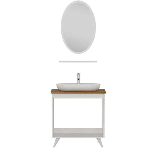 Minar Bathroom Cabinet 100Cm Ay2K+1Ea1R+Tzg White