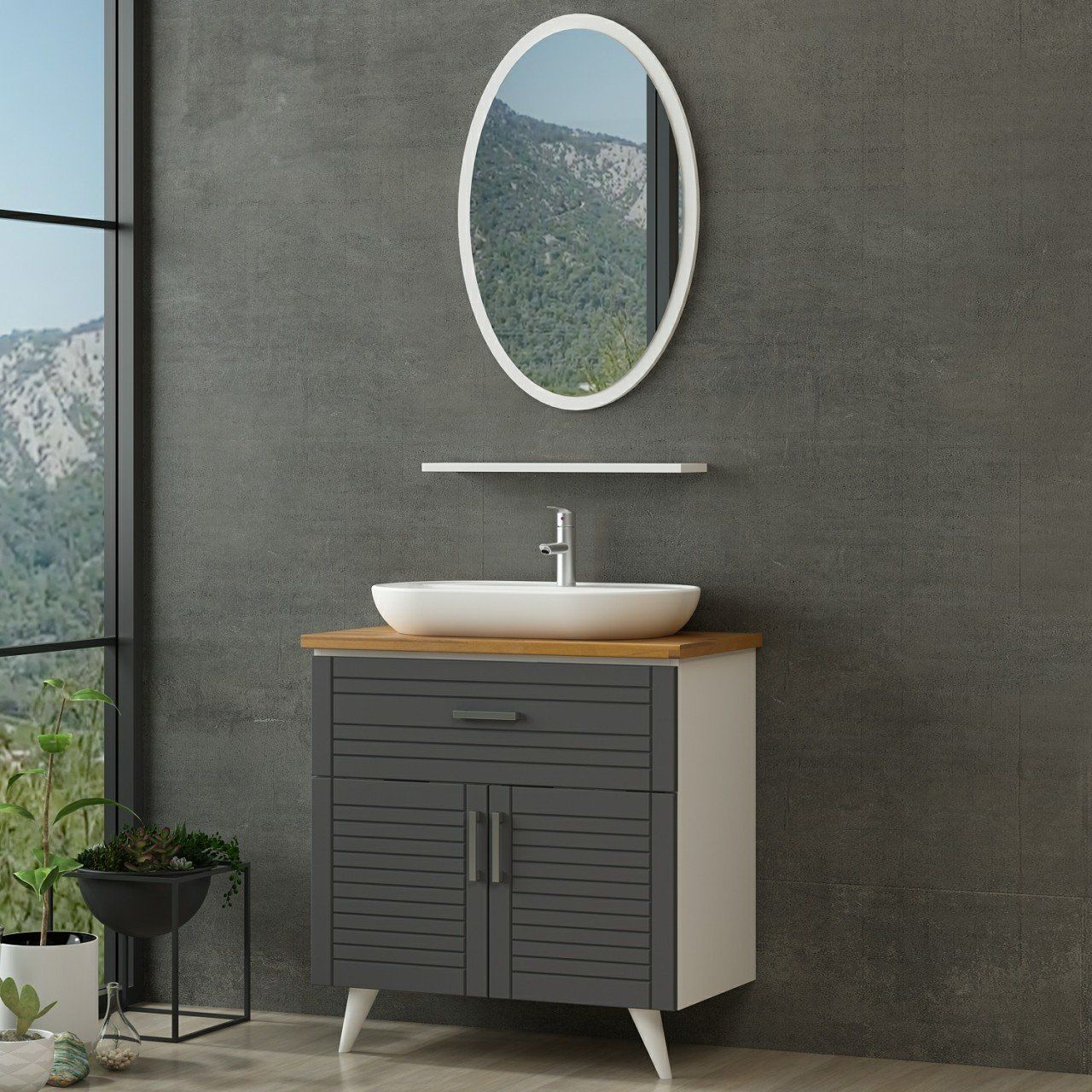 Minar Bathroom Cabinet 100Cm Ay2K1Ç+1Ea1R+Tzg White