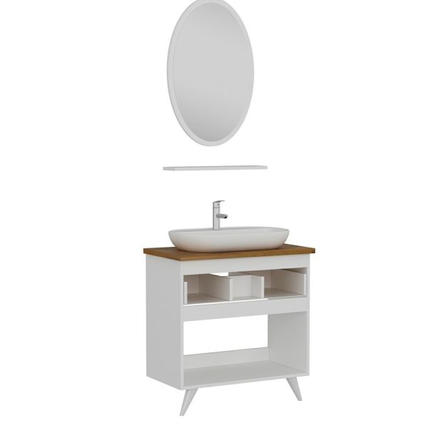 Minar Bathroom Cabinet 100Cm Ay2K1Ç+1Ea1R+Tzg White