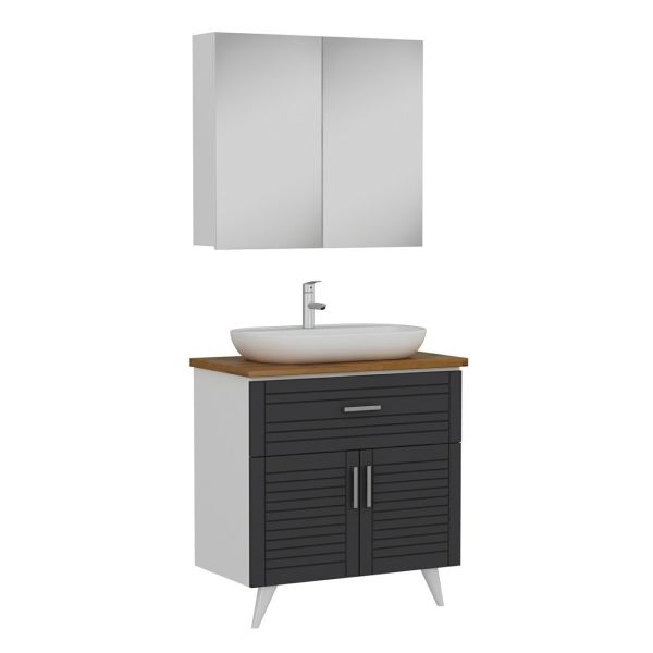 Minar Bathroom Cabinet 100Cm Ay2K1Ç+2K2A+Tzg White