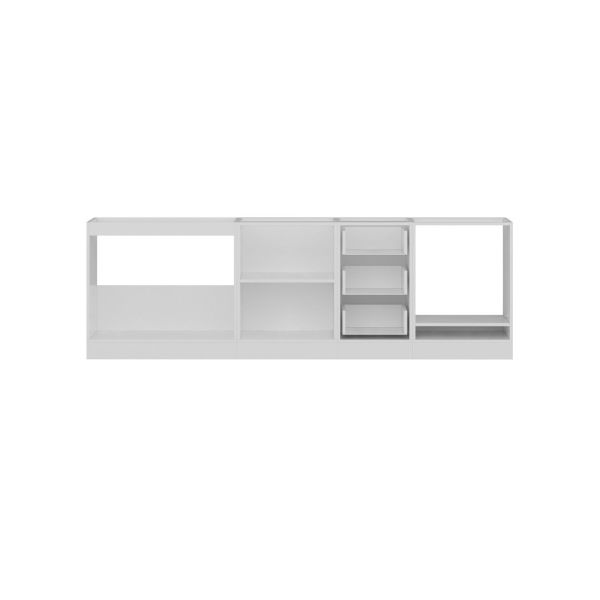 Minar 255 Cm White Kitchen Cabinet Anthracite 255-A3-Sub Module