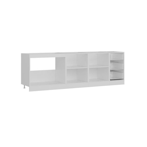 Minar 255 Cm White Kitchen Cabinet Dore 255-D1-Sub Module