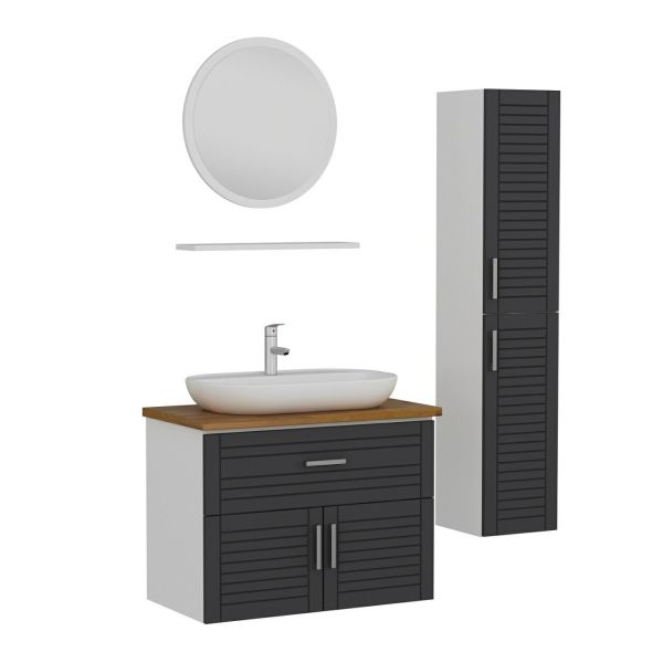 Minar Bathroom Cabinet 100Cm As2K1Ç+1Ya1R+Tzg+Length White