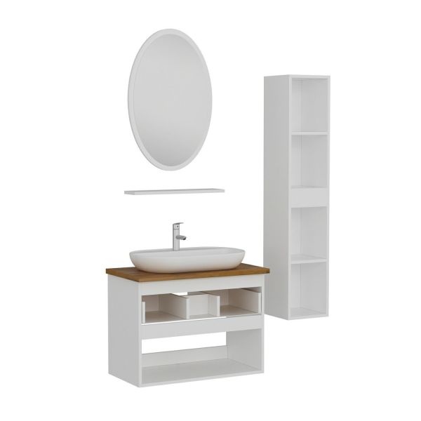 Minar Bathroom Cabinet 100Cm As2K1Ç+1Ea1R+Tzg+Length White