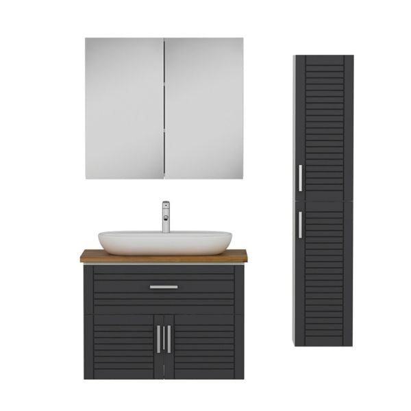 Minar Bathroom Cabinet 100Cm As2K1Ç+2K2A+Tzg+Length White