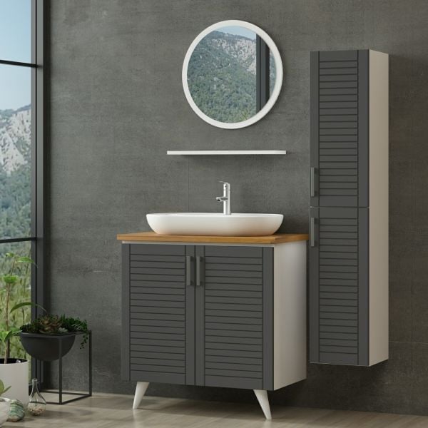 Minar Bathroom Cabinet 100Cm Ay2K+1Ya1R+Tzg+Length White