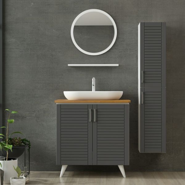 Minar Bathroom Cabinet 100Cm Ay2K+1Ya1R+Tzg+Length White