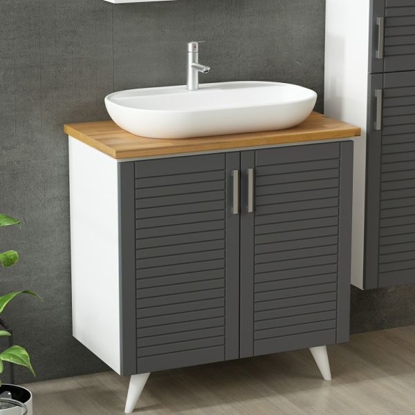 Minar Bathroom Cabinet 100Cm Ay2K+1Ya1R+Tzg+Length White