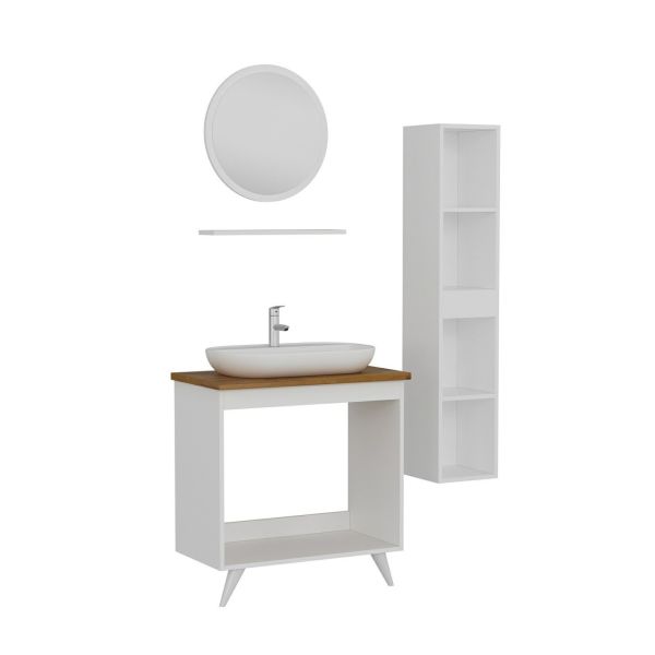 Minar Bathroom Cabinet 100Cm Ay2K+1Ya1R+Tzg+Length White