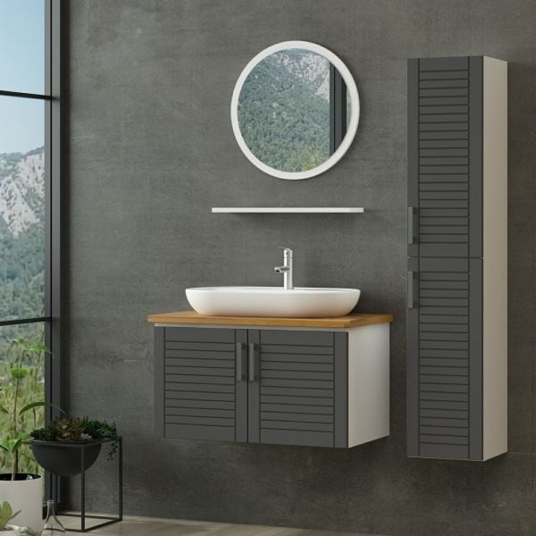 Minar Bathroom Cabinet 100Cm As2K+1Ya1R+Tzg+Length White