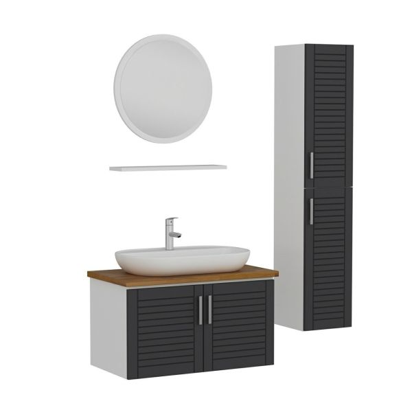 Minar Bathroom Cabinet 100Cm As2K+1Ya1R+Tzg+Length White