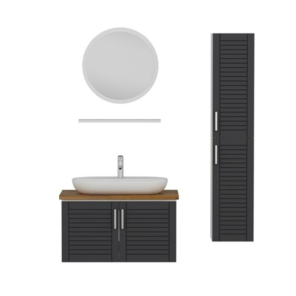 Minar Bathroom Cabinet 100Cm As2K+1Ya1R+Tzg+Length White