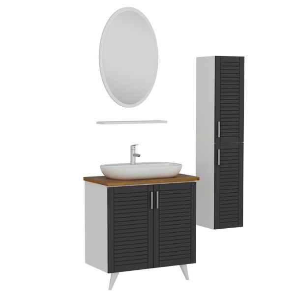 Minar Bathroom Cabinet 100Cm Ay2K+1Ea1R+Tzg+Length White
