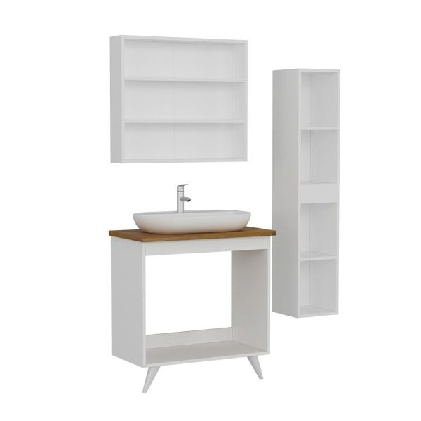 Minar Bathroom Cabinet 100Cm Ay2K+2K2A+Tzg+Length White