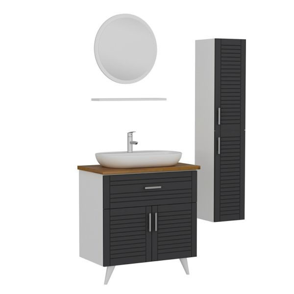 Minar Bathroom Cabinet 100Cm Ay2K1Ç+1Ya1R+Tzg+Length White