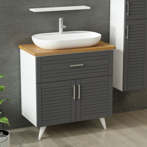 Minar Bathroom Cabinet 100Cm Ay2K1Ç+1Ea1R+Tzg+Length White