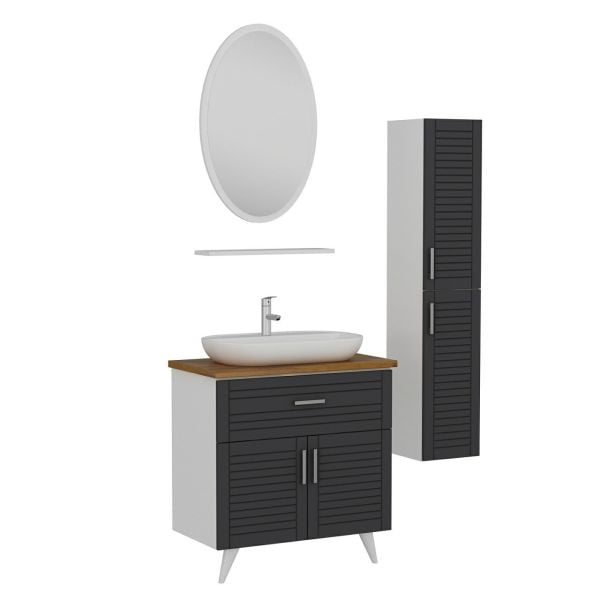 Minar Bathroom Cabinet 100Cm Ay2K1Ç+1Ea1R+Tzg+Length White