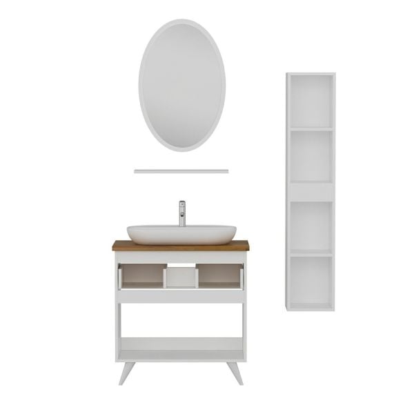 Minar Bathroom Cabinet 100Cm Ay2K1Ç+1Ea1R+Tzg+Length White