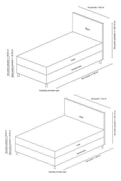 Vitalia Base Headboard Set - Anthracite