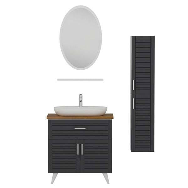 Minar Banyo Dolabı 85Cm Ay2K1Ç+1Ea1R+Tzg+Boy Beyaz