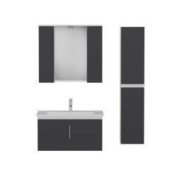 Nika Bathroom Cabinet 100Cm As2K+2K1A+Etj+Length White Anthracite