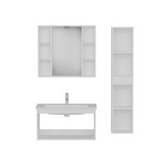 Nika Bathroom Cabinet 100Cm As2K+2K1A+Etj+Length White Anthracite