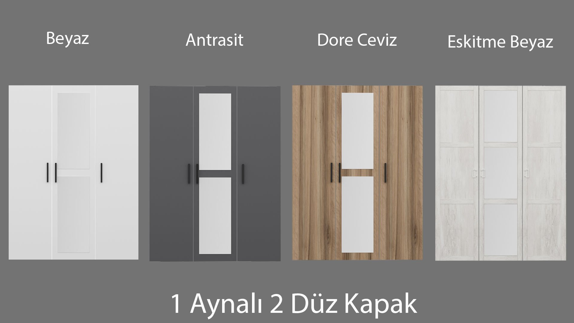 Kale 1 Aynalı + 2 Düz Kapak