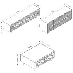 Jose Tv Set1 - Anthracite Membrane (Tv+Table+Console)