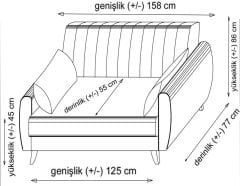 Alkon İkili Koltuk-Kiremit 95