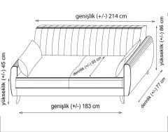 Alkon Üçlü Koltuk-Koyu Gri 100