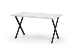 Brayn Metal Cross Leg Dining Table-Plain White