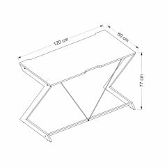 Zoned Metal Ayaklı Gaming Oyuncu Masası - Siyah