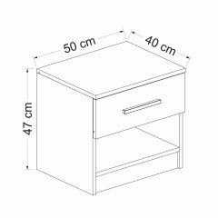 Mina Castle 1 Drawer Nightstand - White