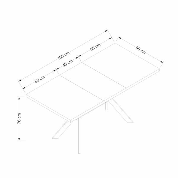 Bremen 3 Extendable Dining Table with Metal Legs-White