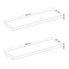 Minar Gizli Tutuculu 2'li Duvar Rafı 80 cm - Sonomo