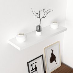 Secret Holder Minar Wall Shelves 80 cm - p.beyaz