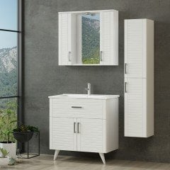 Vera Bathroom Cabinet 100Cm Ay2K1Ç+2K1A+Etj+Length White