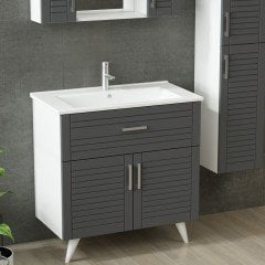 Vera Bathroom Cabinet 100Cm Ay2K1Ç+2K1A+Etj+Length White Anthracite