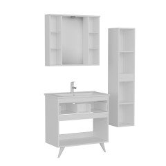 Vera Bathroom Cabinet 100Cm Ay2K1Ç+2K1A+Etj+Length White Anthracite