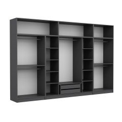 Minar Kale 8 Doors, 4 Mirrors, 2 Drawers and Wardrobe Anthracite Dore
