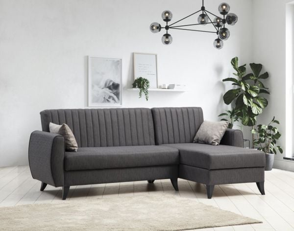 Alkon Storage Box Base L Corner Sofa - Dark Gray