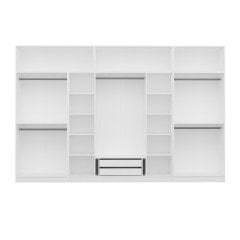 Minar Kale 8 Membrane Covered Wardrobe With 2 Inner Drawers And Wardrobe White