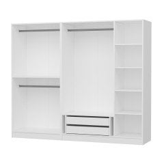 Minar Kale Dressing Cabinet with 5 Sections and 2 Drawers White